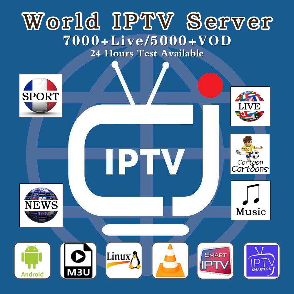 

Global Iptv 7000+Live Europefrench Dutch Spain Italy Uk Iptv Subscription Arabic Iptv Free Sports Android Tv Box Ssmart Tv Pc
