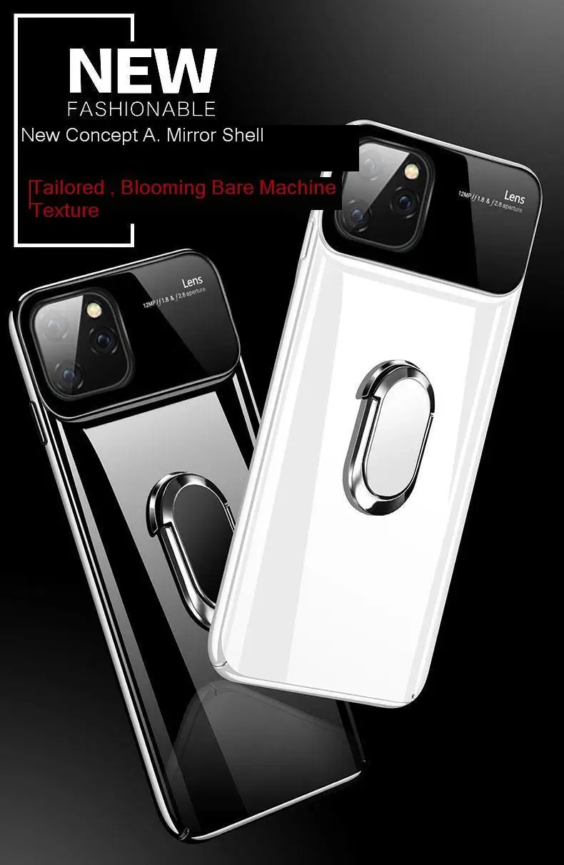 Для IPhone 11 Pro Max чехол 6,5 дюймов Xr Xs Роскошный Полный Корпус Жесткий ПК+ закаленное стекло бампер чехол с магнитом автомобильный держатель кольцо