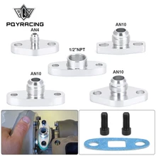 AN4/10 1/2 "NPT Turbo подачи масла на входе/сливной выход фланцевый адаптер Комплект w/прокладка для T3 T4 T25 T28 T30 T04B T04E GT30 GT28 GT55 AN4/10 1/2 "NPT Turbo подачи масла на входе/сливной выход фланцевый адаптер Комплект w/прокладка для T3 T4 T25 T28 T30 T04B T04E GT30 GT28 GT55