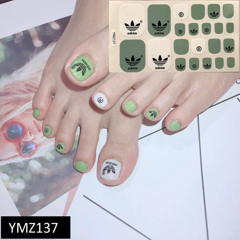 YMZ137 Новинка, 22 стикера/листа, наклейки для ногтей, модные обертывания, художественные наклейки, полное покрытие, клейкие фольга, наклейки для маникюра - Цвет: YMZ137