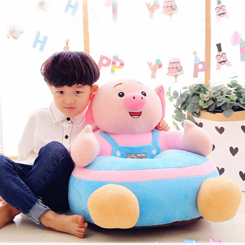 

Infant Baby Seat Pig Cartoon Designs Learning Sitting Chair Colorful portable Feeding Chair Children Cartoon Plush Toy Baby Sofa