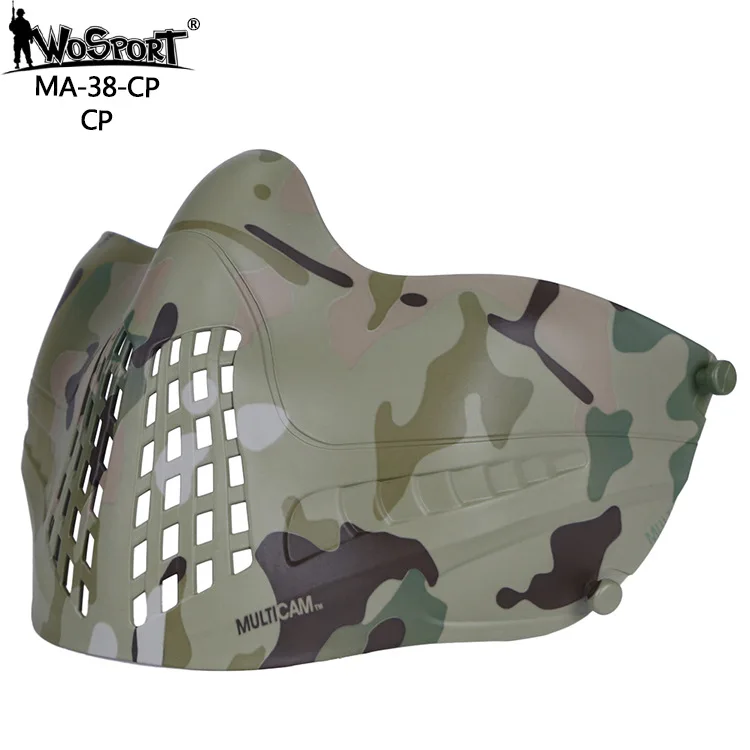 Multicam Airsoftsports тактическая полумаска для лица страйкбол Пейнтбол CS Военный стиль маски Удобная Регулируемая Защитная тактическая маска - Цвет: Multicam