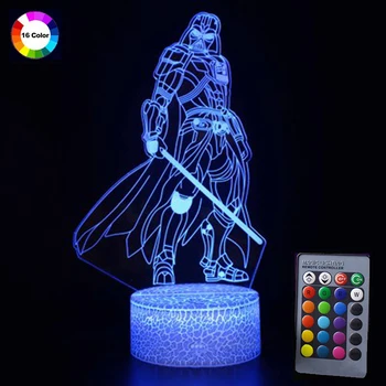 

Star Wars 3D Lamp Illusion Flash Night Light Remote Control 16 Colors Gradient 3D Decoration Touch LED Table Lamp Kids Gifts