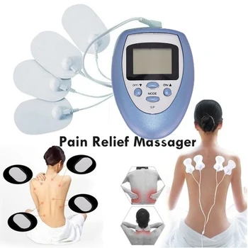 

4 Pads Tens Full Body Massager Electrical Vibrating Meridian Pulse Muscle Stimulator Pain Relief Physical Therapy Body Care