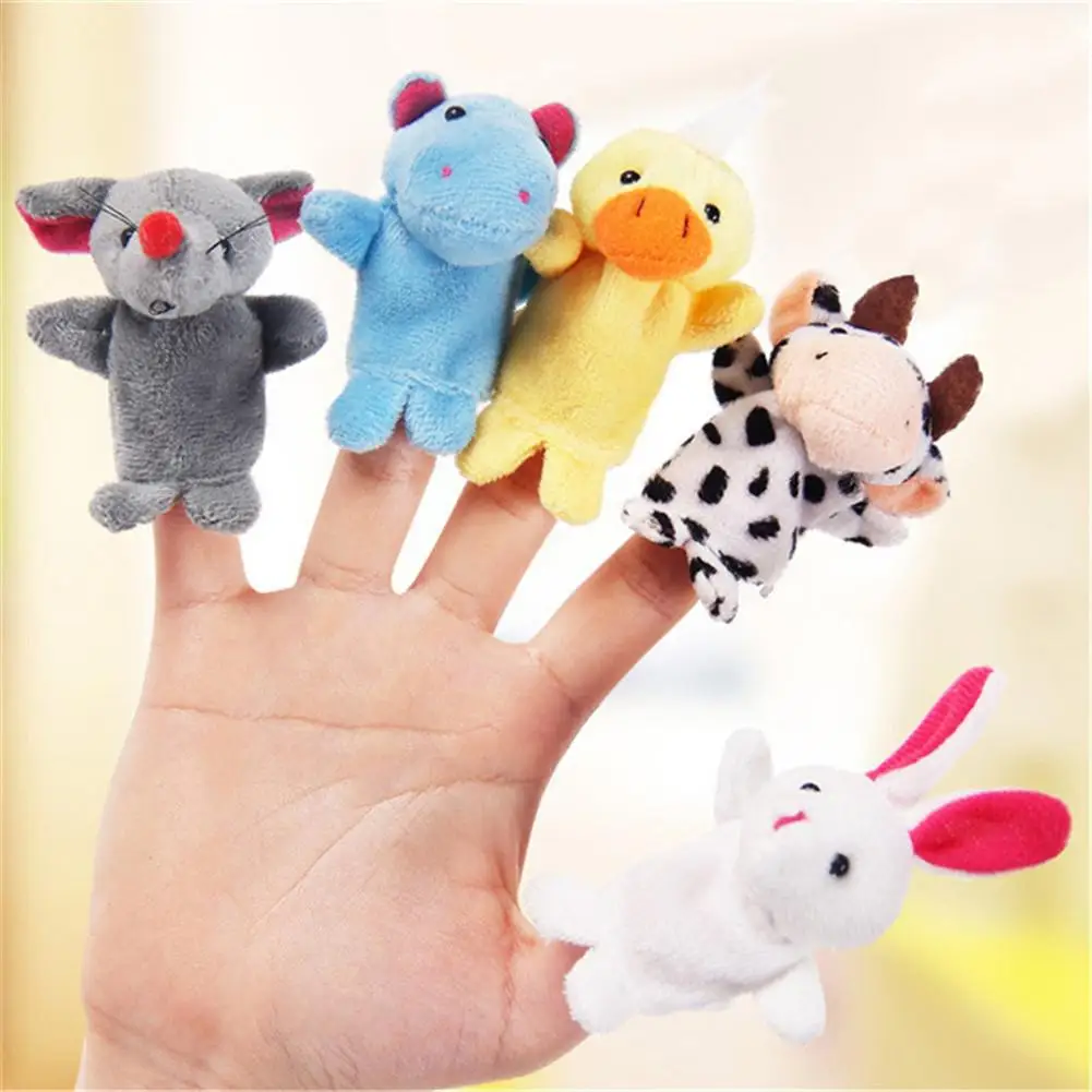 10 шт. пальчиковые куклы детские мини животные Обучающие руки Мультяшные животные плюшевые куклы пальчиковые театры мягкие игрушки для