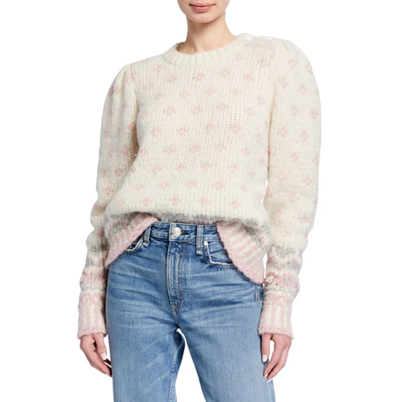 KIYUMI, Boho, женская рубашка, свитер, Rosie, пуловер в молочных облаках, вязаный розовый свитер, Sweetee, женская зимняя одежда