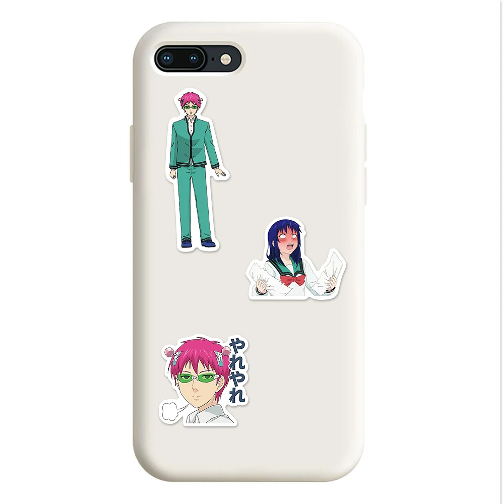 50Pcs Anime Saiki K 2 스티커 데칼의 비참한 삶 Saiki Kusuo 스티커 노트북 스케이트 보드 오토바이 키즈 완구