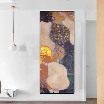 

Goldfish By Gustav Klimt Famous Art Paintings Print On Canvas Posters And Prints Klimt Sexy Woman Classical Art Pictures Cuadros