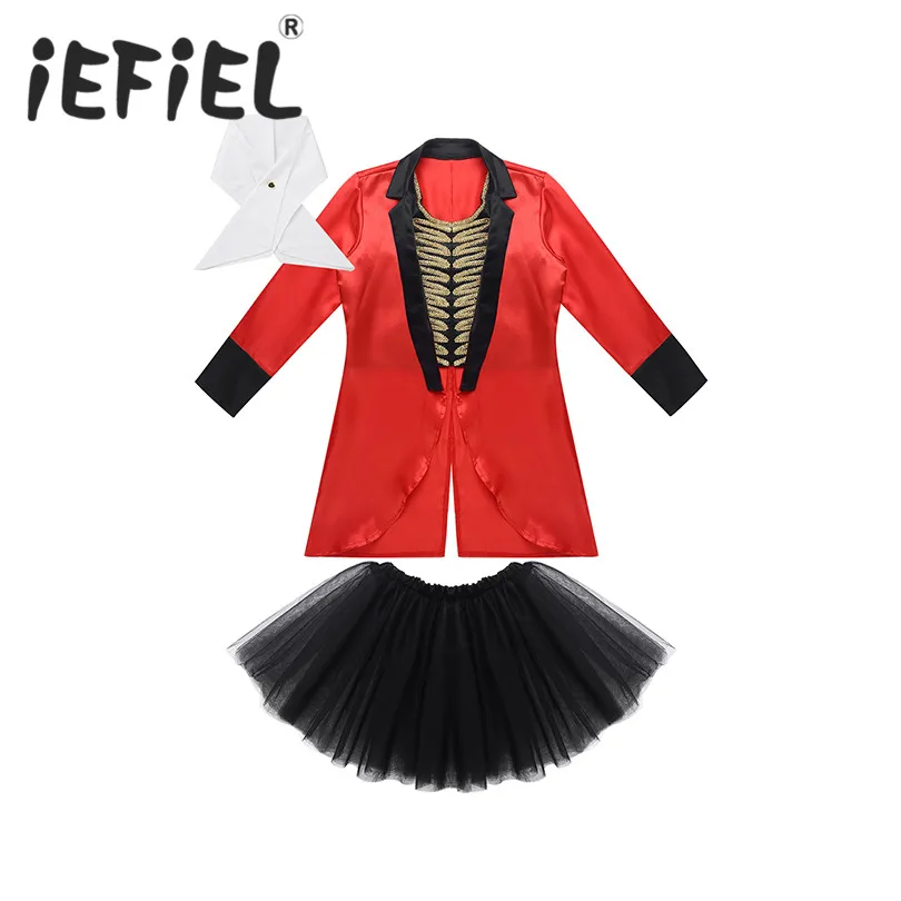 

Kids Girls Stage Costumes Child Halloween Christmas Cosplay Outfit Role-playing Games Fancy Party Dress Up Set with Tutu Skirt