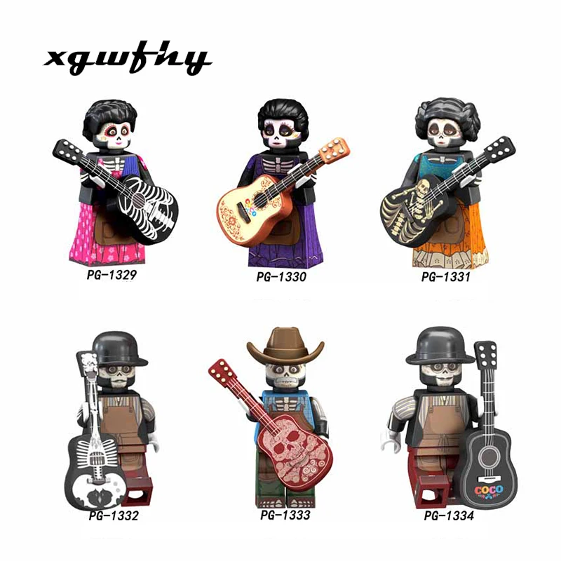 

The Day Of The Dead Coco Movie Hector Miguel Roslta Oscar guitar Best Collection Building Blocks Toys For Children gift jm140