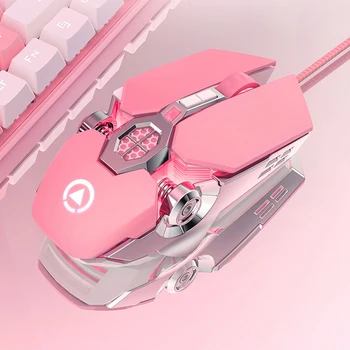 

Pink Wire Gaming Mouse Games Ergonomic 7 Keys Backlit Gamer Mice Girl Woman Mouse For HP DELL Laptop Computer Notebook PC