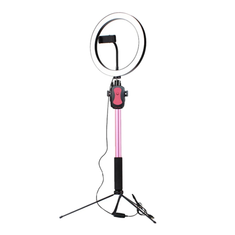 

26Cm 5500K LED Ring Light with Tripod Selfie Stick & Phone Holder Photo Studio Light Photography Dimmable Video