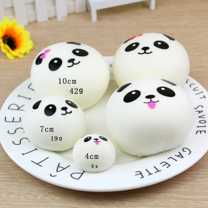 Cute Squishy Venting Ball Joke Toy Squishi Kawaii Simulation Antistress PU Cartoon Panda Squeeze Toys For Children - Цвет: 4CM