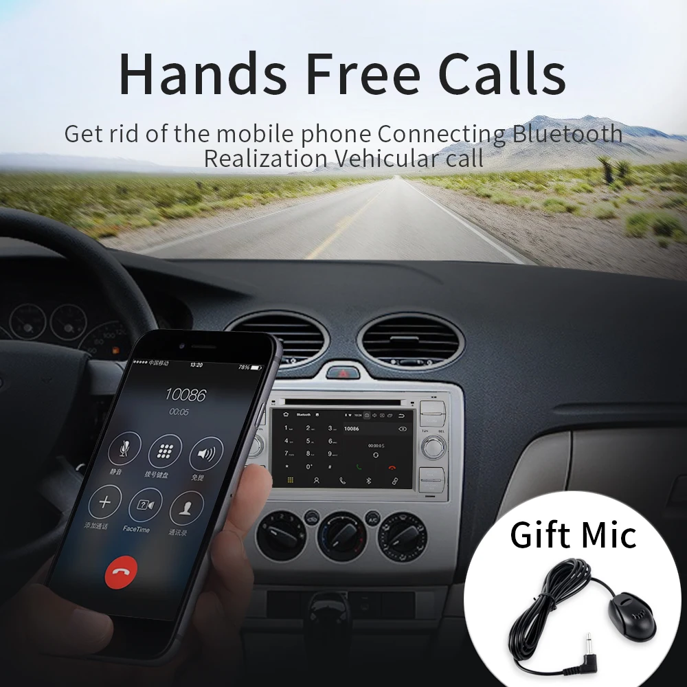 Flash Deal Dasaita 7" TouchScreen 2 din Android 9.0 Car DVD Player for Ford Focus 2 Kuga Fiesta Mondeo 2003 2004 2005 2006 2007 GPS Radio 3