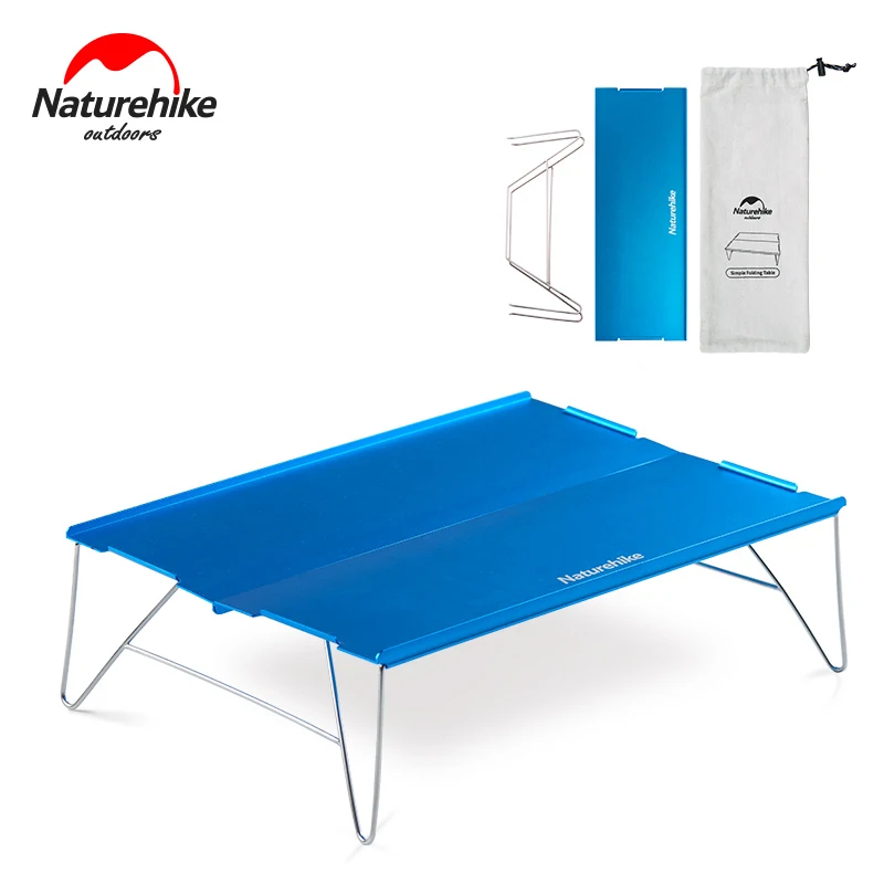 Naturehike алюминиевый сплав складной стол открытый ультра портативный обеденный стол Кемпинг мини чайный стол - Цвет: Blue