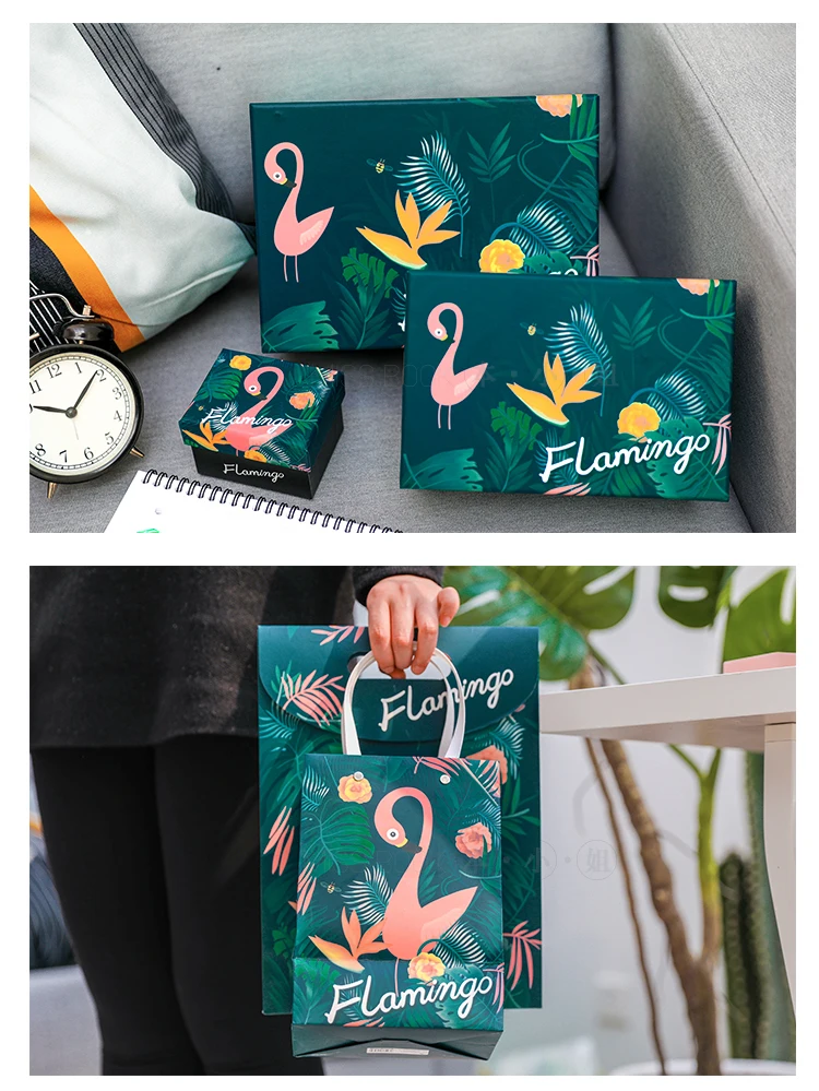 1 шт., Модная креативная бумага с фламинго, Подарочная сумка, подарочная упаковка, сумка, товары для праздника