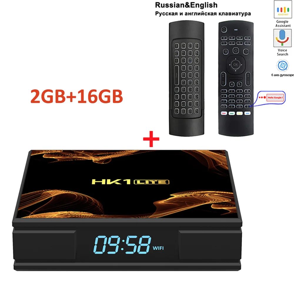 2GB16GB addRUmx3lmic Предпродажа HK1 LITE Android Tv Box RK3228A 2GB DDR3 16GB 2,4G wifi RJ45 100M телеприставка HDMI2.0 USB 2,0 4K H.265 Отт коробка HK1 LITE - Цвет: 2GB16GB addRUmx3lmic