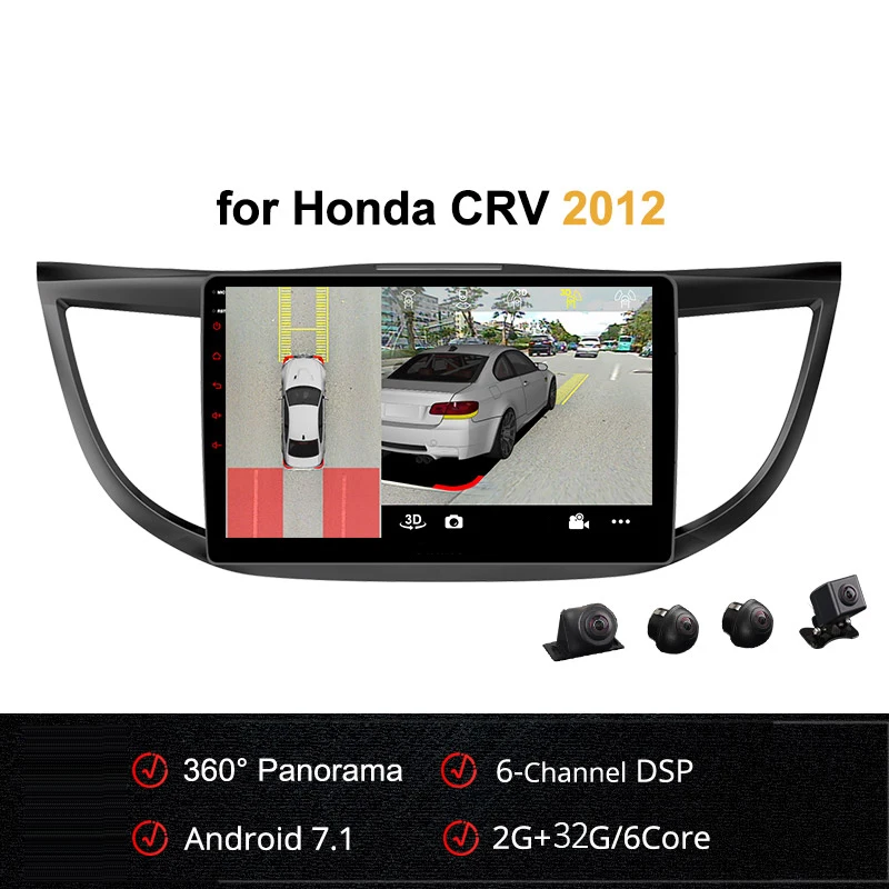 Для honda crv 2013 Android 360 панорамный бесшовный 4-канальный видеорегистратор AHD камера автомобильное радио DVD gps навигация головное устройство с DSP