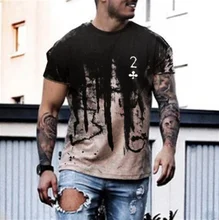 

2021 Summer New Skull Print T-shirt Men's Long-sleeved Streetwear Casual Hip-hop Top 3d Printed Fashion Sports T-shirt