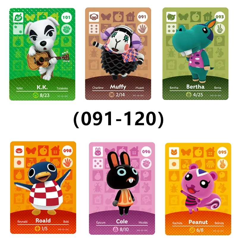 1 шт Lolly Animal Crossing Amiibo New Horizons игровая карта для NS Switch 3DS NFC карты Hot Villager Merengue (091 - 120) |
