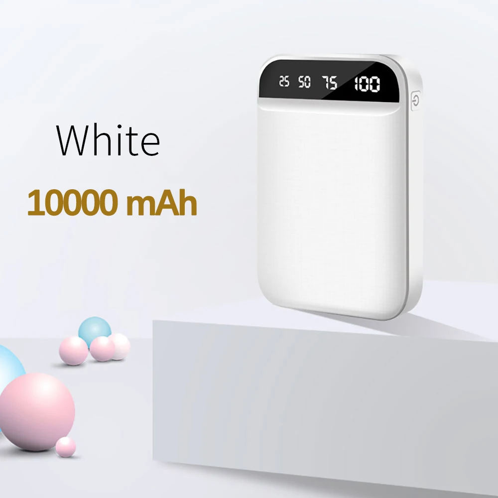 FLOVEME mi ni power Bank Внешний аккумулятор светодиодный дисплей 10000 мАч для Xiaomi mi power Bank 2 USB 6000 мАч портативное зарядное устройство повербанк - Цвет: 10000mAh White