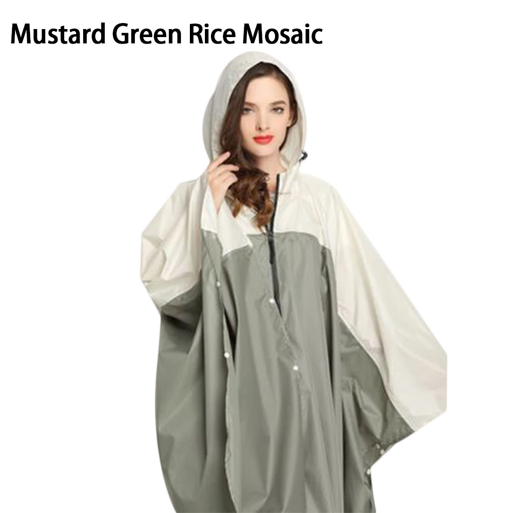 Mustard Green Женский модный дождевик, водонепроницаемый дождевик, пончо, плащ с капюшоном для походов и туров, стильный дождевик EVA, дождевик для взрослых - Цвет: Mustard Green