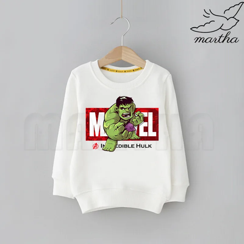 D Дети Marvel Мстители Железный человек Капитан Америка Человек-паук Халк Забавный принт Детская толстовка толстовки для мальчиков детская толстовка - Цвет: D