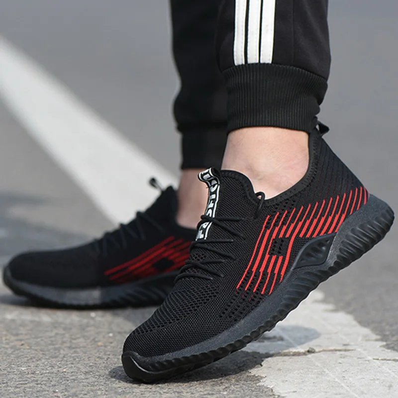 

Men Casual shoes Safety Work Sneakers Outdoor Lightweight Breathable Non Slip Puncture Proof Composite Toe Shoes