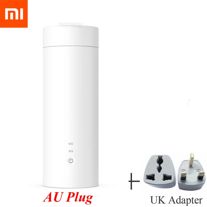 add UK Xiaomi Youpin Viomi, электрическая чашка, портативная, 400 мл, бутылка из нержавеющей стали для чая, кофе, молока, порошка, дорожный мини-чайник - Цвет: add UK
