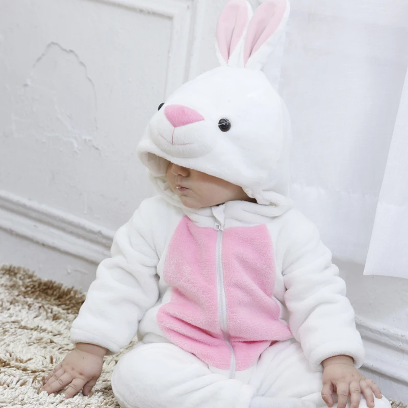 BABY BUNNY SHOWER play suits オールインワン BabyJumpsuitBunnyWhite03_600x.