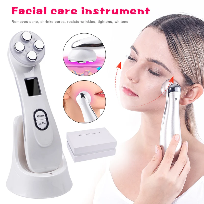 

5 In 1 Wrinkle Remove Machine Anti Aging RF EMS Face Skin Tightening Beauty Tool with Box FM88