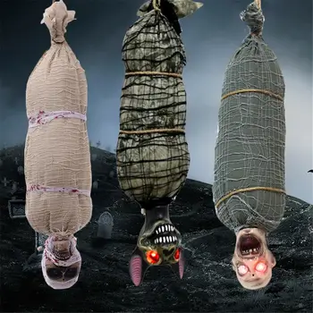 

2020 New Halloween Glowing Eyes Hanging Ghost Corpse Hanging Corpse Decorations for Bar Haunted House Halloween Decoration Props