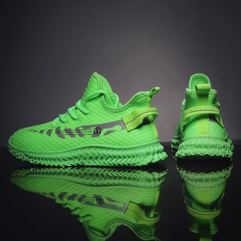 

BG Men running shoes Flywire sneakers Lightweight breathable Outdoor sports casual Various styles big size Lace-up Green black