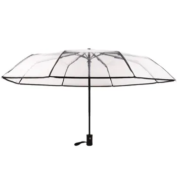 

Transparent Umbrella Fully-automatic Women's Umbrella Portable Automatic Transparent Umbrella Rain Women