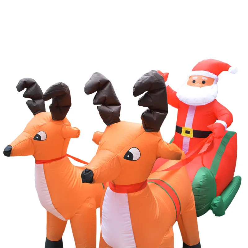 Рождественский Санта Клаус надувной олень сани тележка надувной олень сани замок для детей рождественские подарки Рождественский реквизит для вечеринок - Цвет: Christmas Sled