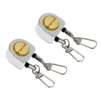 

2 Pieces Fly Fishing Anglers Vest Tool Double Zinger Retractor Gear with 50cm Stainless Steel Cord