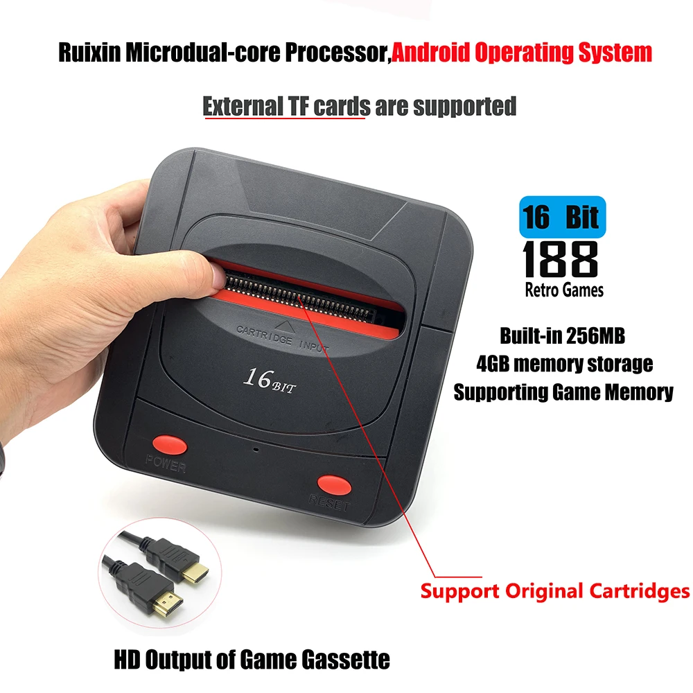HD Sega Портативный игровая консоль с 188 16 бит Genesis / MD SEGA игры ретро Видео игровой