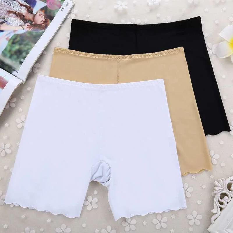 Ice Silk Womens Skirt Shorts Boxer Panties Girls Safety Briefs Boyshort Underpants Tights Slim Lingeries Short Pants Summer