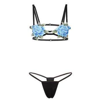 

Women Sexy Lingerie Corset Solid Applique Underwire Sleepwear Underwear Set Lingerie Sexy Hot Erotic Porno Costumi Pijama 2020