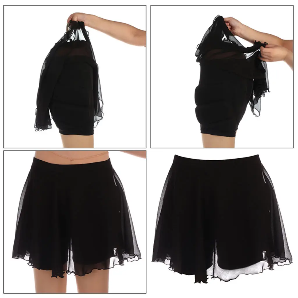 Girls Skating Skiing Protection Hip 3D Padded Shorts & Skirt Protective Gear-Breathable & Functional-Black