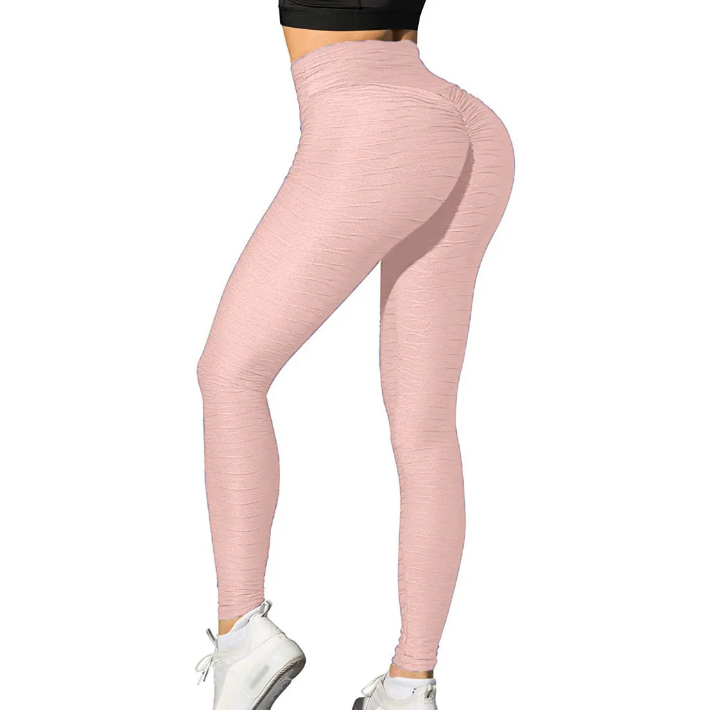 Для женщин с высокой талией для йоги штаны с утяжкой на животе леггинсы Лифт колготки спортивные Леггинсы для фитнеса Беговая#25