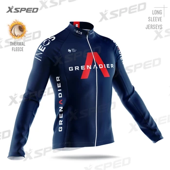 

Ineos Grenadier Pro Team Cycling Jersey Winter Men Long Sleeve Race Sweatshirt Thermal Fleece Bike Jacket Bicycle Ride Uniform