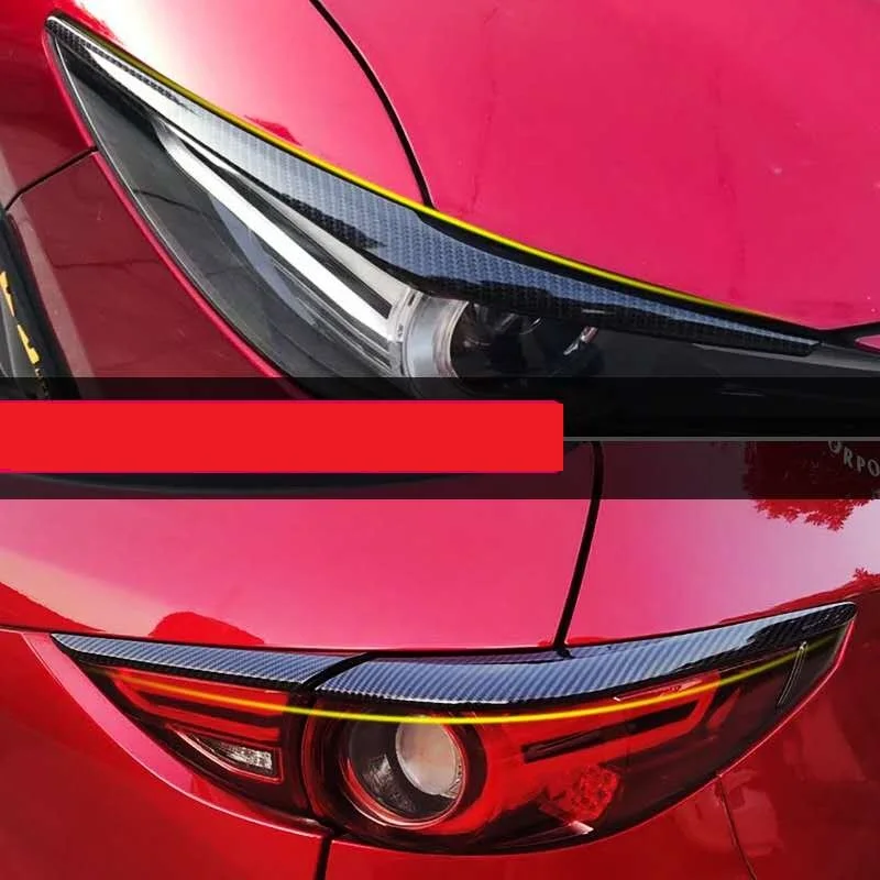 Car styling ABS Headlight Eyebrow Decorative Cover Sticker Trim For Mazda CX-5 CX5 KF 2017-2020 Exterior Decals Strips Parts | Автомобили
