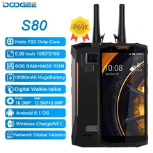 DOOGEE-teléfono inteligente S80, walkie-talkie IP68/IP69K, 10080mAh, 12V, 2a, 5,99 FHD, Helio P23, ocho núcleos, 6GB, 64GB, 16.0MP, NFC