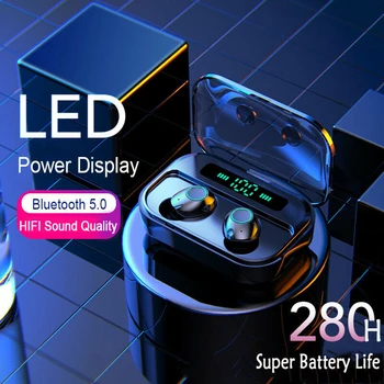 

M7 Earpiece Bluetooth 5.0 Earphone Power LED Display Wireless IPX7 Waterproof Sport Earbuds TWS Stereo Earphone