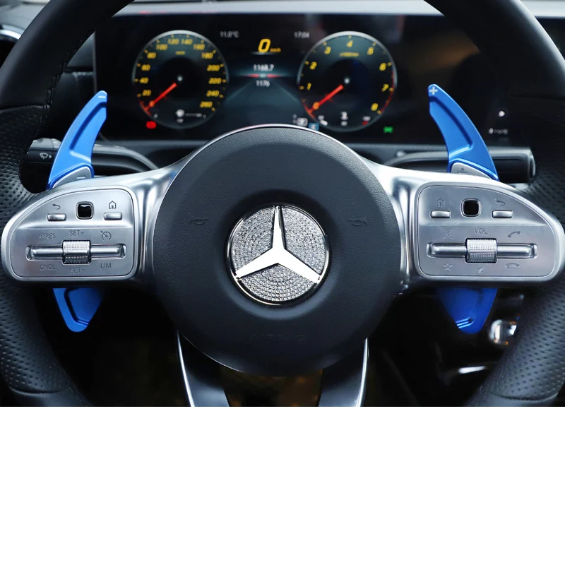 blue Lsrtw2017 для Mercedes Benz A Class A180 A200 Автомобильный руль педаль переключения планки внутренние аксессуары для формовки - Название цвета: blue