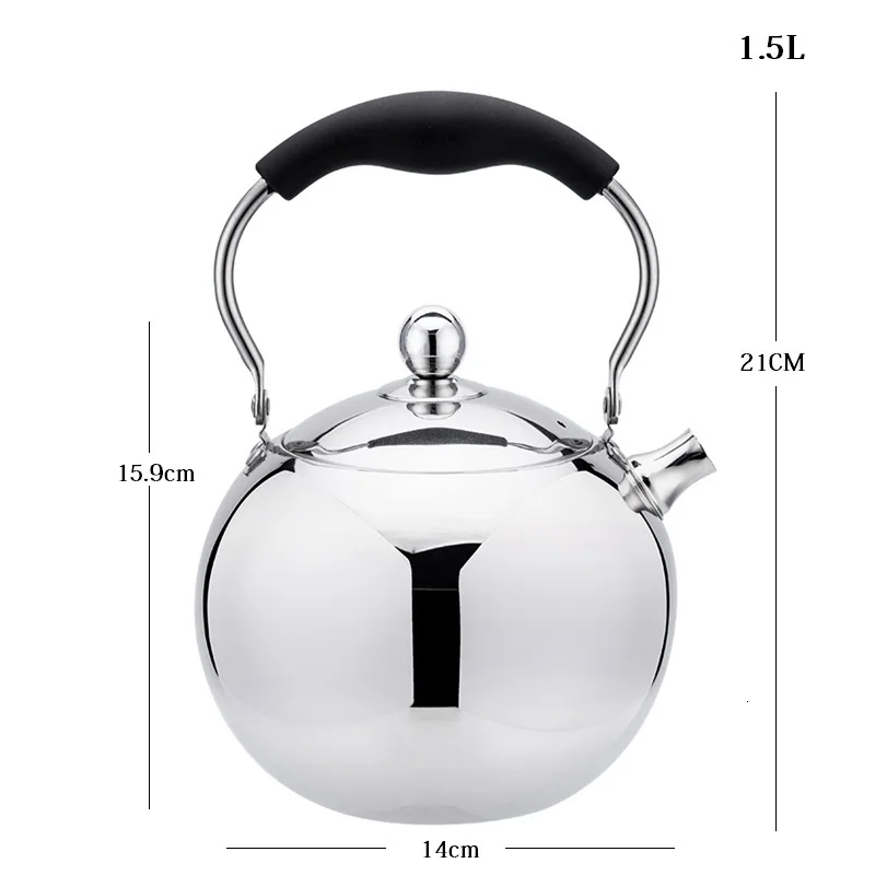 1.5L/2L шариковая форма Edelstahl Wasserkocher Für Gas Verdickt Tee Topf Reise Tragbare Wasser Heizung Kessel Induktion herd