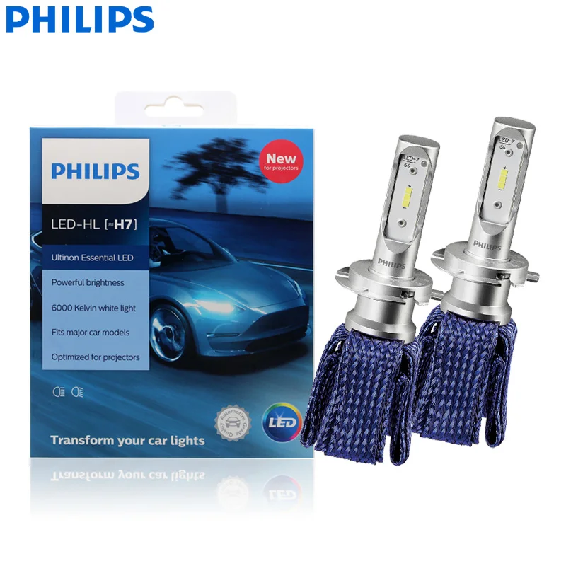 Philips Ultinon Essential LED H4 H7 H8 H11 H16 HB3 HB4 HIR2 9003 9005 9006  9012 12V UEX2 6000K Auto Headlight Fog Lamps (Twin) - AliExpress