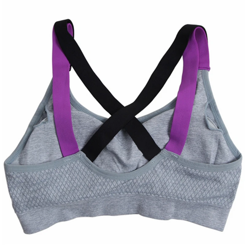 Sports bra full cup no steel ring seamless breathable cross movement sexy female bra running hiking yoga training bra female