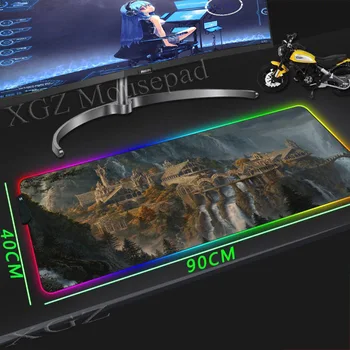

XGZ Large RGB Mouse Pad Precision Black Lock Edge Movie Fantasy Wonderland Custom Computer Desk Mat Non-slip Lol Csgo Gamer